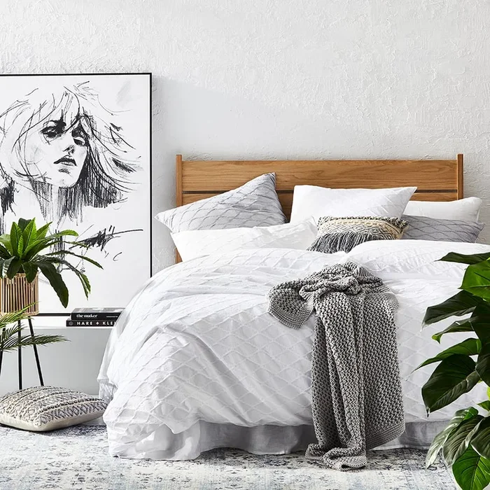 Echo White Quilt Cover Set + Separates