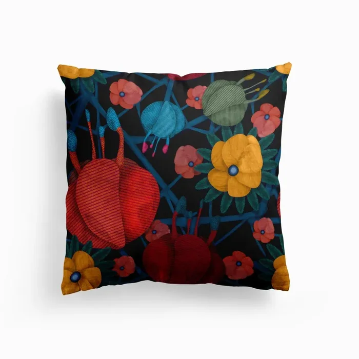 Edible Flowers Cushion by Alexander Adiels