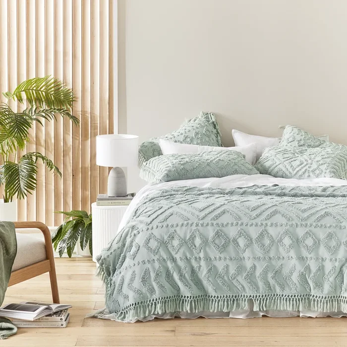 Elliot Tufted Blue & Grey Quilt Cover Separates