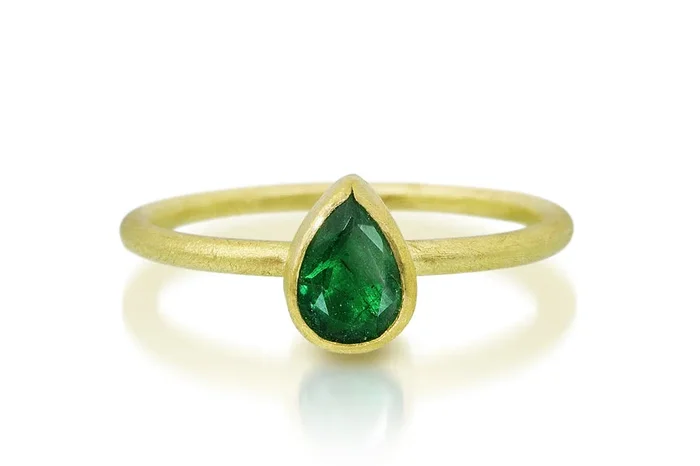 Emerald Drop Stacking Ring
