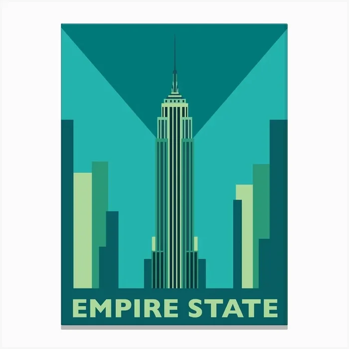 Empire State Green Canvas Print by Rebecca Pymar
