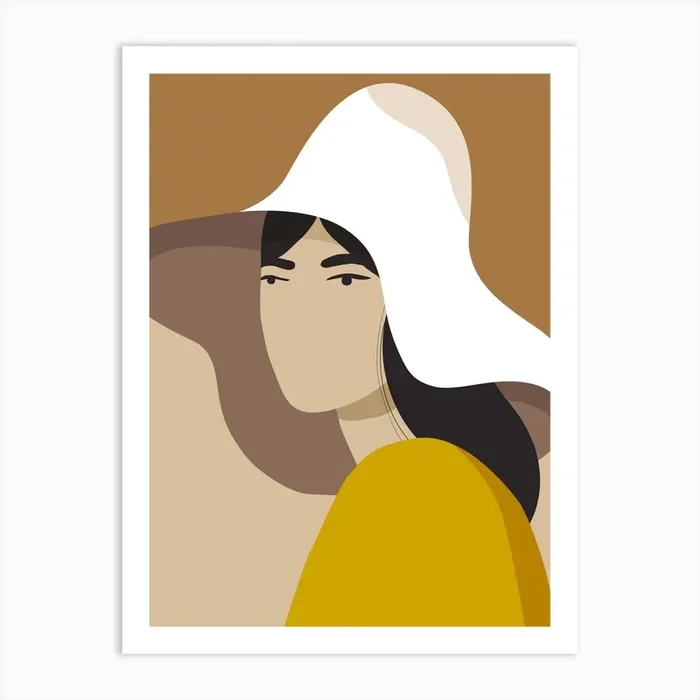 Endless Summer 1 Brown & Yellow Art Print by Judit Canela