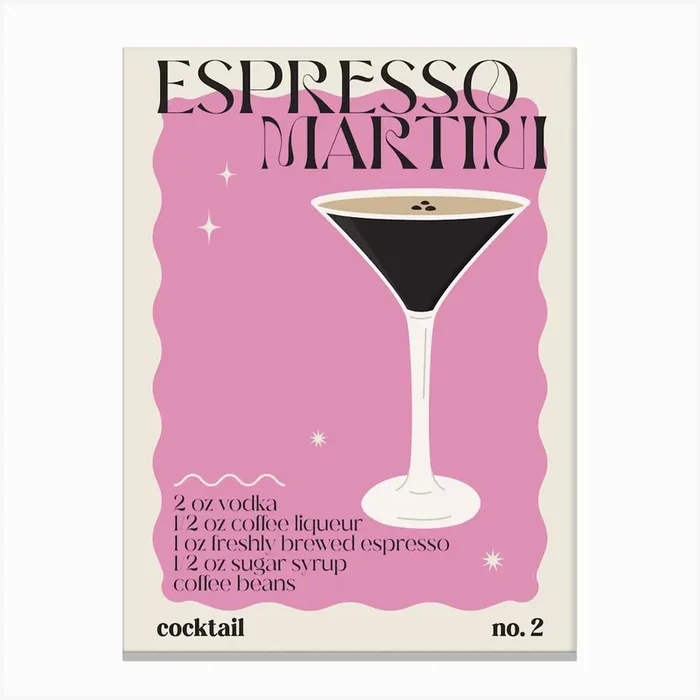 Espresso Martini Cocktail Canvas Print by posticstudio