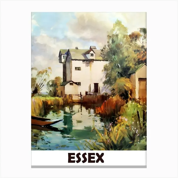 Essex, Great Britain, Vintage Travel Poster Canvas Print by Vintage Spirit