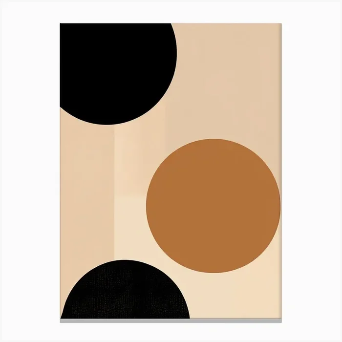 Ethereal Equinox; Beige Mid Century Balance Canvas Print by Art-Syndicate