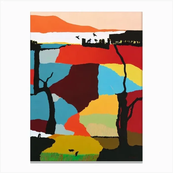 Etosha National Park 1 Namibia Abstract Colourful Canvas Print by National Park Posters