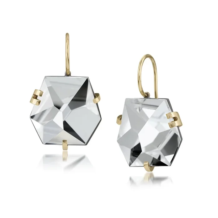 Faceted Gem Drop Earrings – Crystalline Quartz