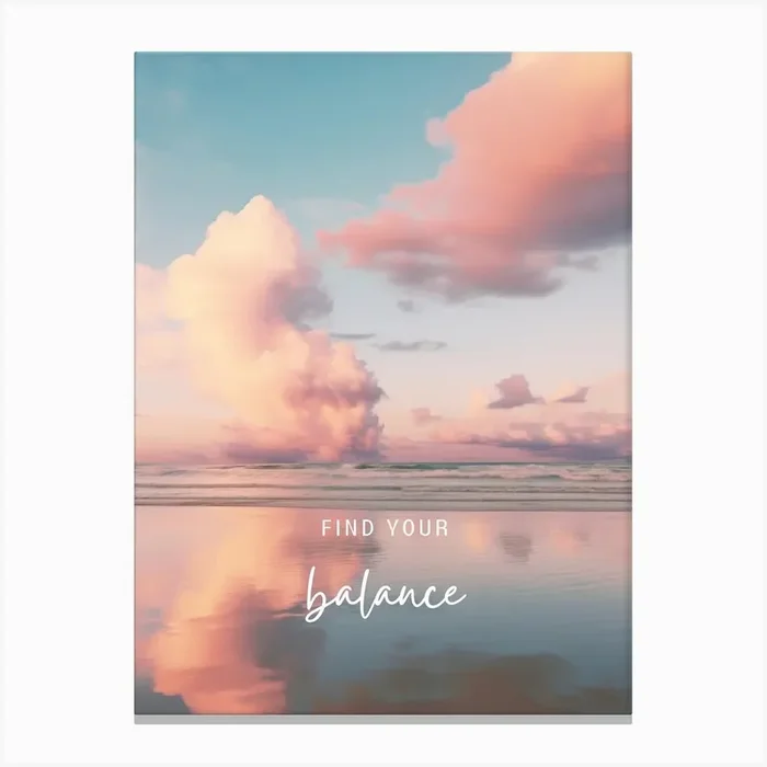 Find Your Balance Ocean Sunrise Canvas Print by Peony Sunday