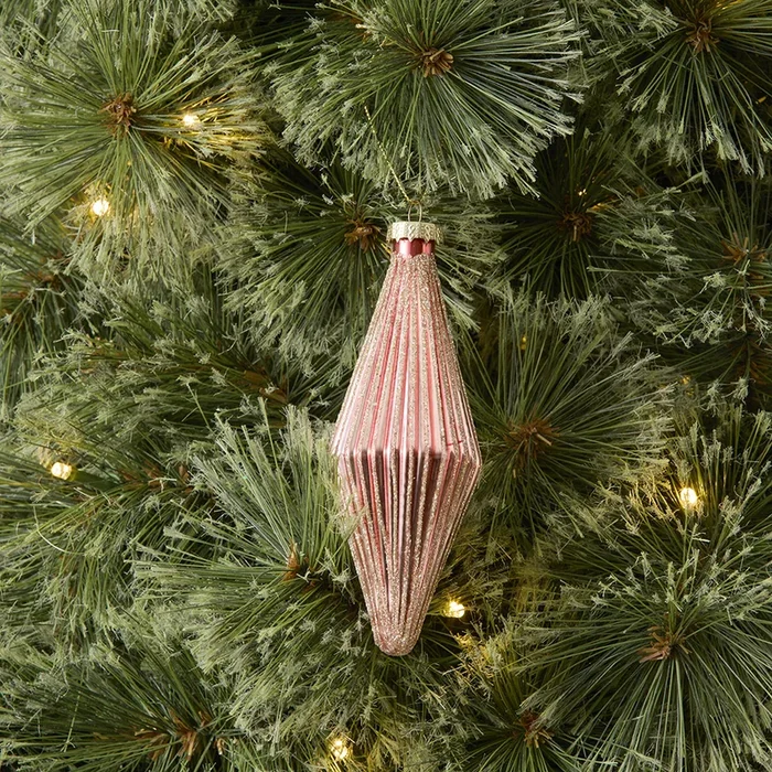 Finial Diamond Dark Pink Drop Bauble