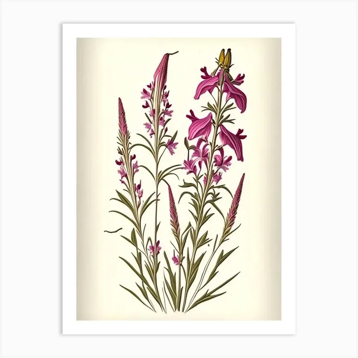 Fireweed Wildflower Vintage Botanical 1 Art PrintWS by Wildflower Studio