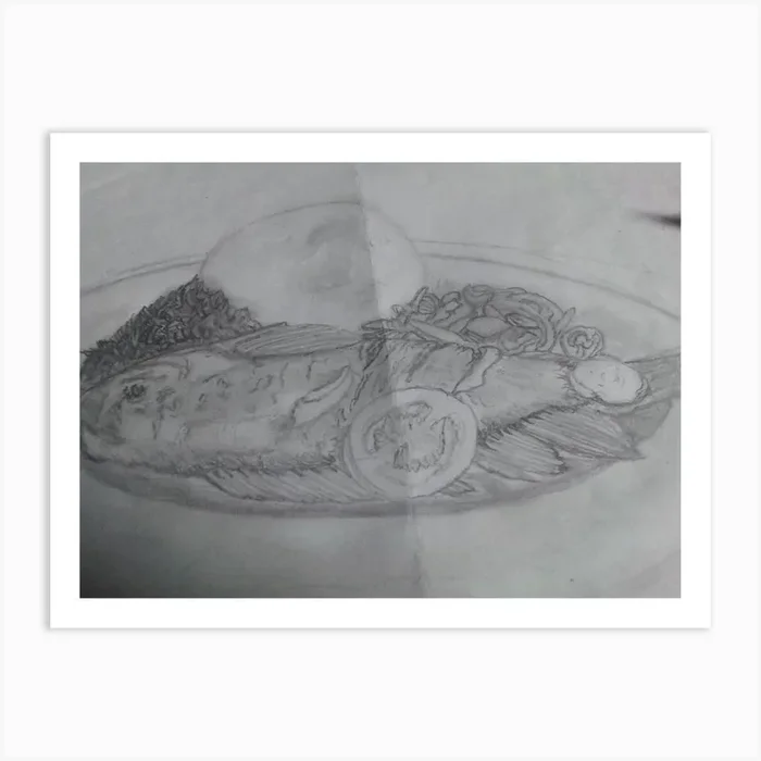 Fish meal Art PrintM by Mukasa