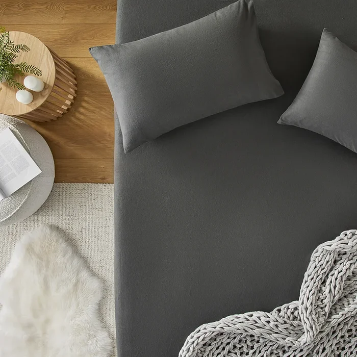 Flannelette Charcoal Plain Dye Sheet Separates