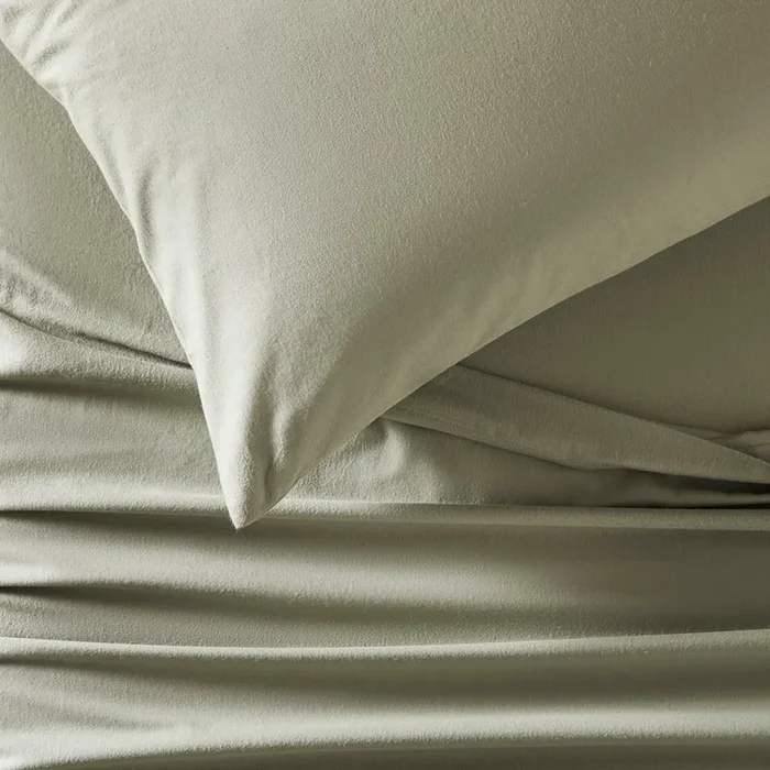 Flannelette Soft Green Plain Dye Sheet Set