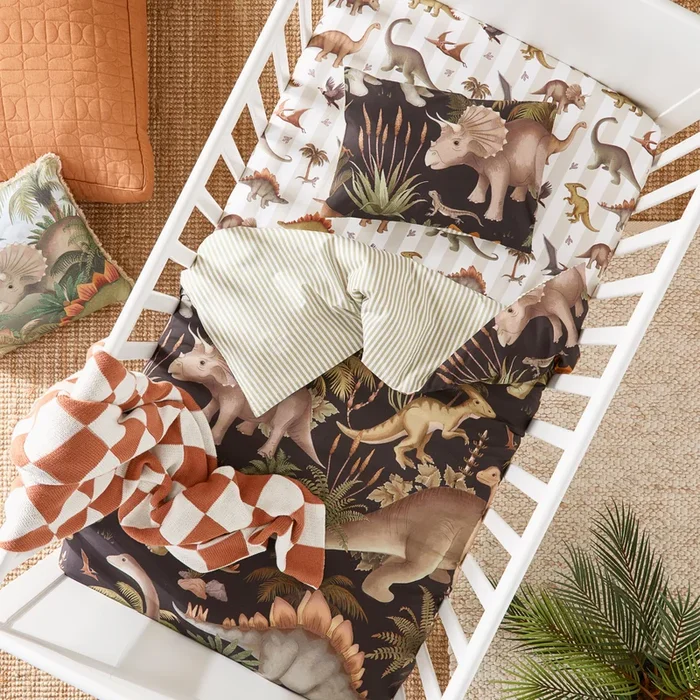 Fleur Harris Prehistorica Night Cot Quilt Cover Set