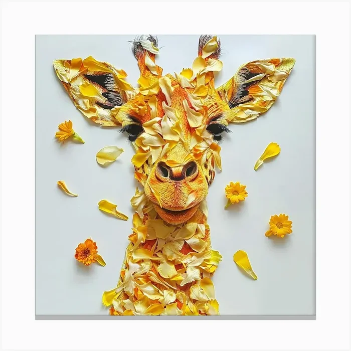 Floral Giraffe Canvas Print by Lilith and Lemon