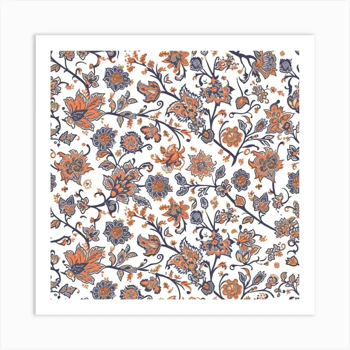 Floral Morning London Fabrics Floral Pattern 3 Art Print by House of Patterns