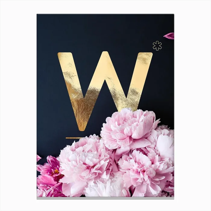 Flower Alphabet W Canvas Print by Neon Fotografie