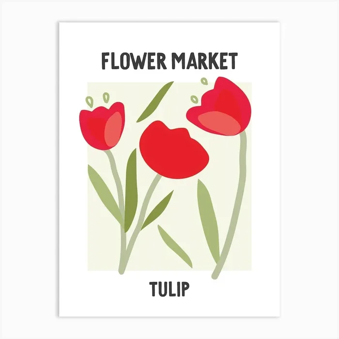 Flower Market Poster Tulip Art Print by Mambo