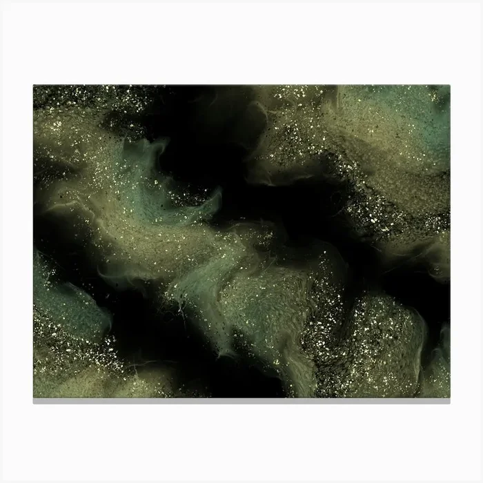 Fluid Abstract Art with Metallic Accents Canvas Print by MiaApola
