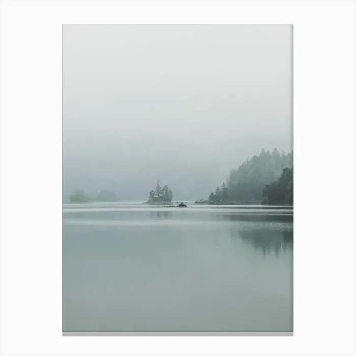 Fog Over The Lake Canvas Print by Michael Schauer