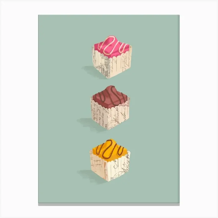 Fondant Fancies Canvas Print by Jo Podmore