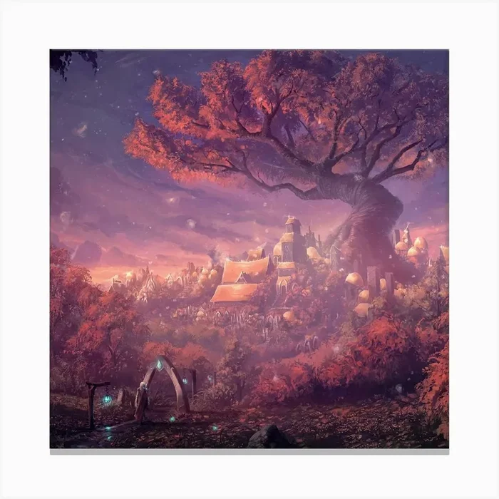 Forest Fantasy Artwork Yv 1024×1024 1 Canvas PrintLH by Louise Henry