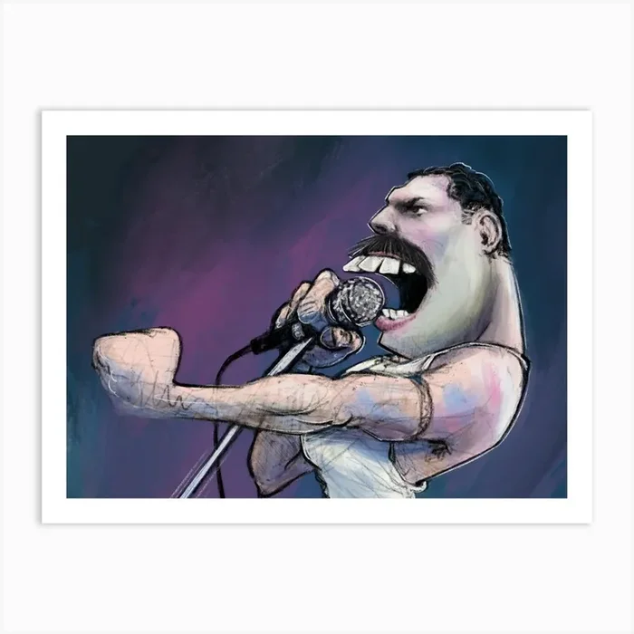 Freddie Mercury Caricature Art PrintS by sallieforth