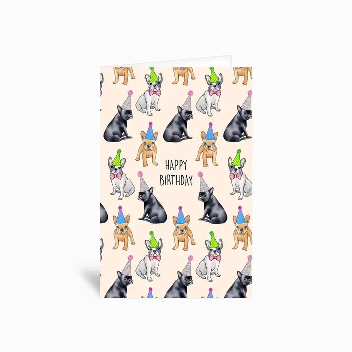 French Bulldog Birthday Greetings Card by Poppy and Mabel