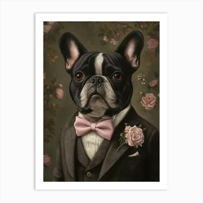 French Bulldog Dapper Gentleman Art Print by NordicDesignHouse