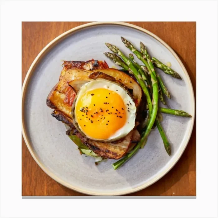 Fried Egg On Toast Canvas Print by Mehdi’s Store