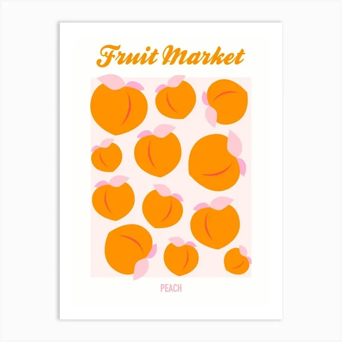 Fruit Market Peach Art PrintS by StudioAlfi