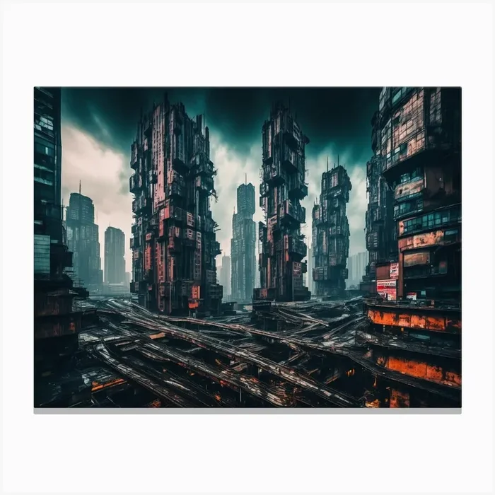 Futuristic Cityscape Canvas Print by Ramps