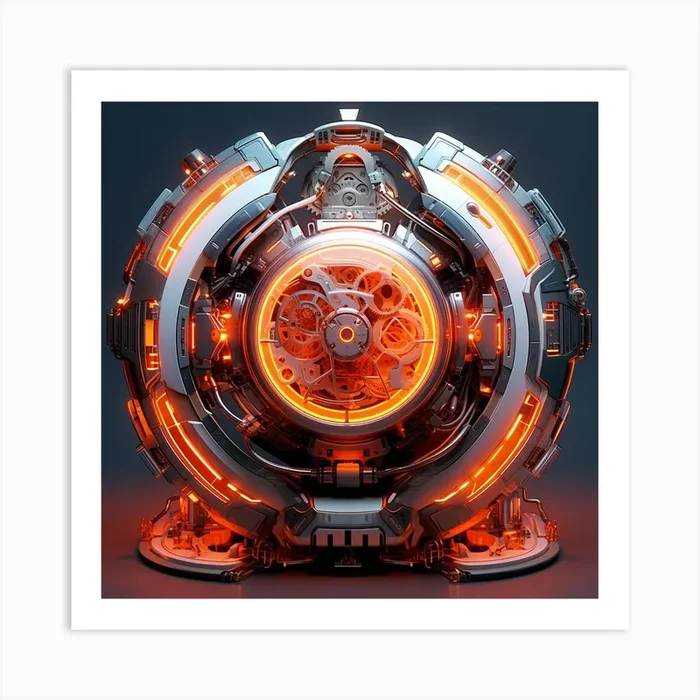 Futuristic Clock Art Print by Amliga Design