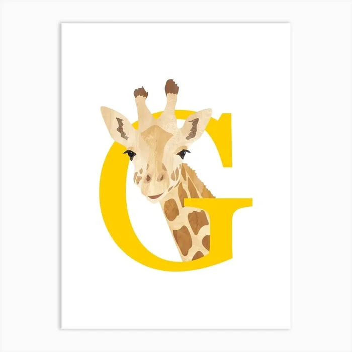 G For Giraffe Art Print by Revista