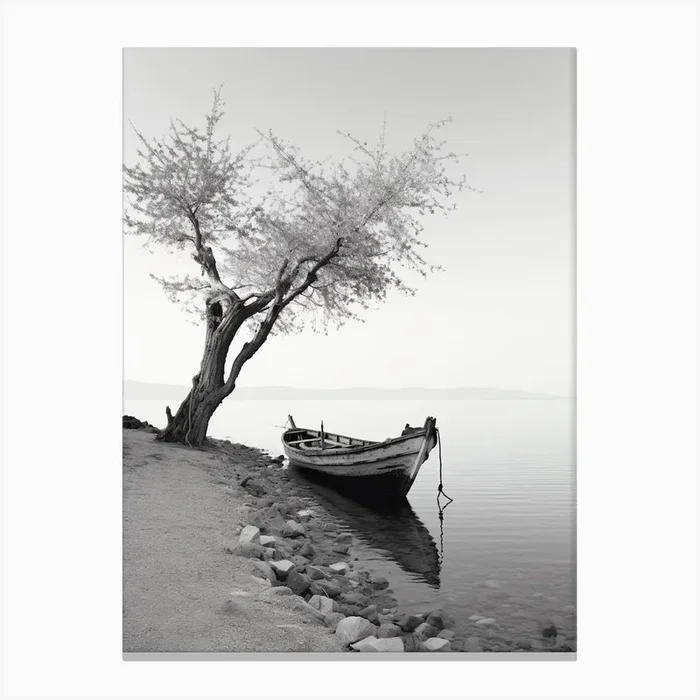 Gallipoli, Italy, Black And White Photography 2 Canvas Print by Monochrome Vistas