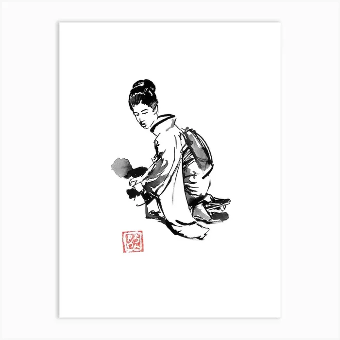 Geisha Ramsse Art Print by Pechane Sumie