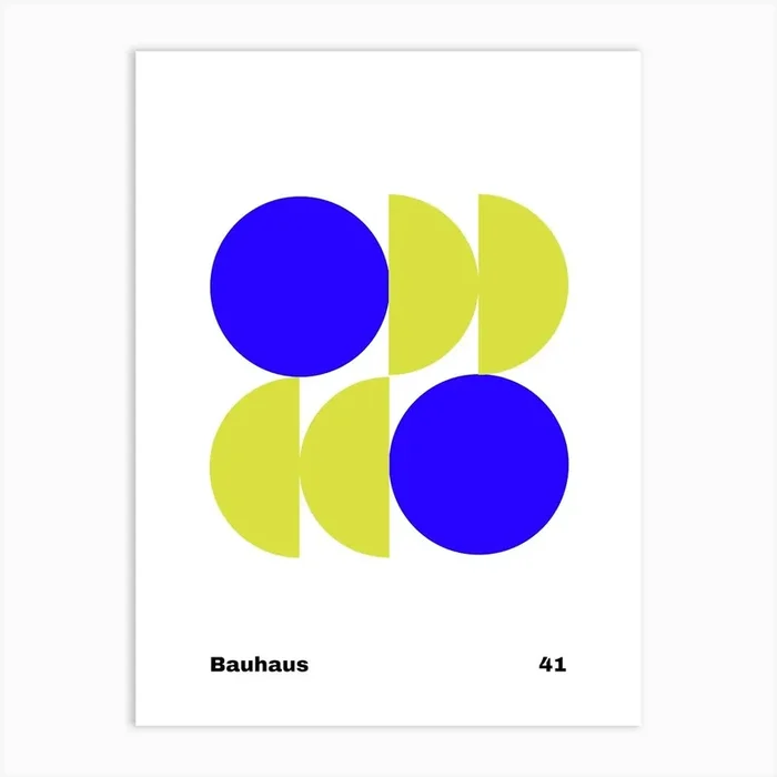 Geometric Bauhaus Poster 41 Art Print by Vivid Pear