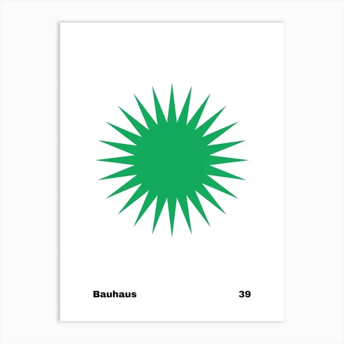 Geometric Bauhaus Poster Green 39 Art Print by Vivid Pear