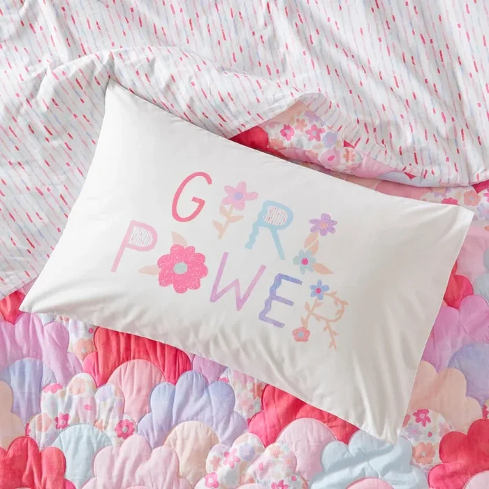 Girl Power Kids Text Pillowcase