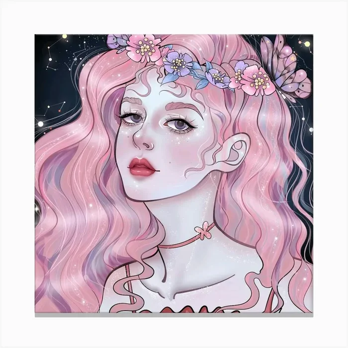 Girl With Pink Hair Canvas Print by nemesis