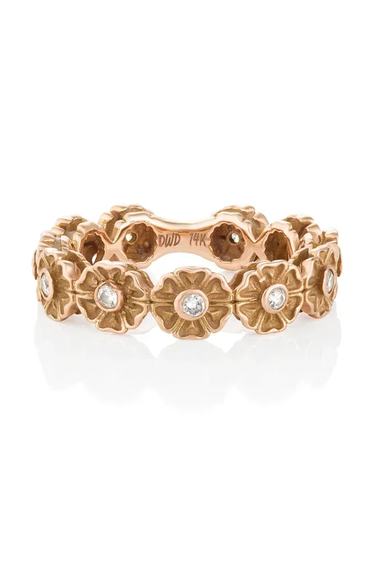 Gold Daisy Chain Ring – 14k Rose Gold