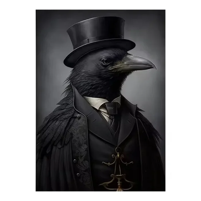 Gothic Crow Gentleman – Victorian Dark Academia Wall Art