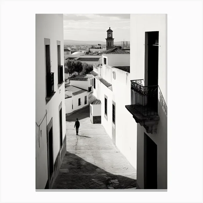 Granada, Spain, Black And White Analogue Photography 3 Canvas Print by Monochrome Vistas