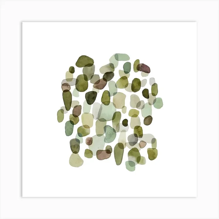 Green Sea Glass Art Print by Luna Art