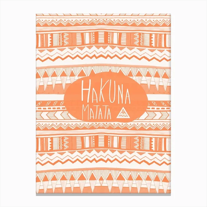 Hakuna Matata Orange Canvas Print by Vasare Nar