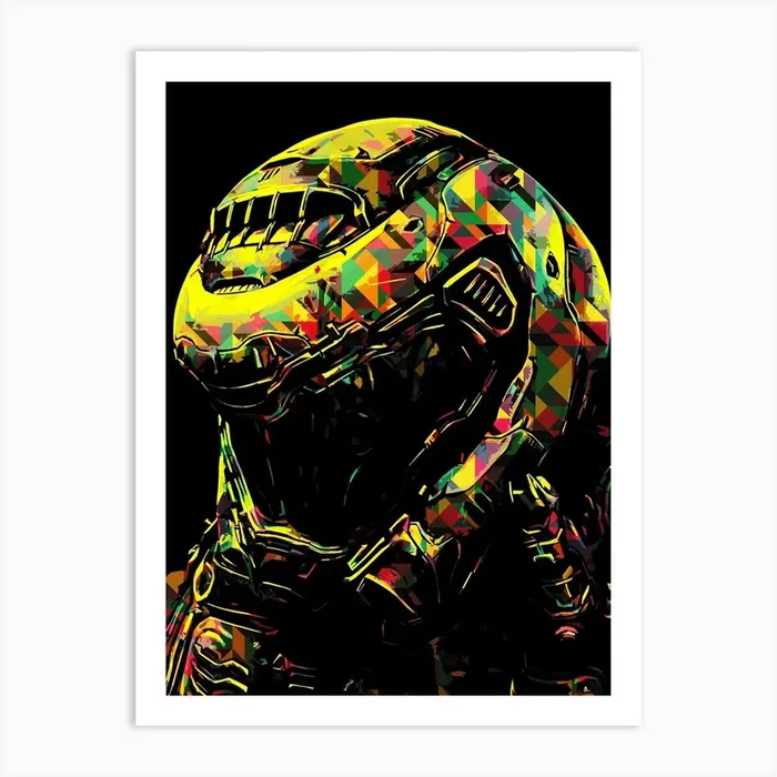 Halo doom Helmet Art Print by ontoseno