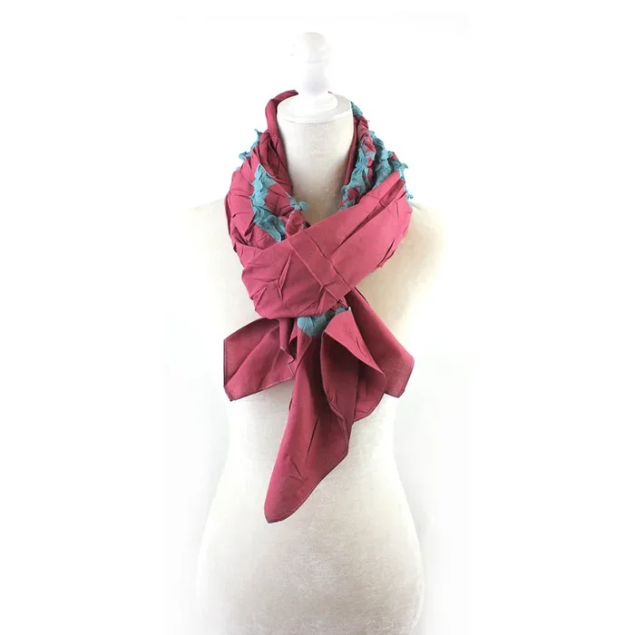 Hand-Pleated Scarf with Oval patten