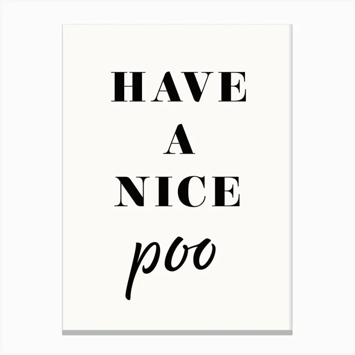Have A Nice Poo – Funny Toilet Art Print Canvas Print by YOHUGA