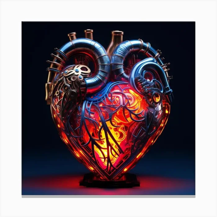 Heart Of A Machine Canvas Print by Amliga Design