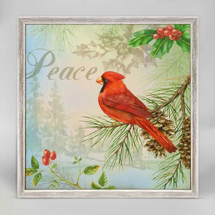 Holiday – Winter Song – Cardinal Mini Framed Canvas